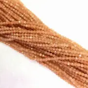 AAA Natural Brown Sunstone Faceted Round 2-3MM Gemstone 12" Beads jewelry Making