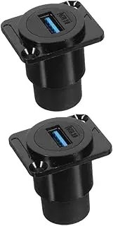 TEHAUX 2pcs USB Panel Mount Coupler Fixed Connector for Data Extension Dual Head Design for Easy Use Compatible with Printers and Webcams