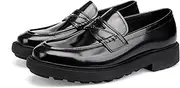 [BILLION VICTOR] Luxury Leather Loafers for Men,Slip on Penny Loafers Dress Shoes for Men