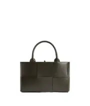 BOTTEGA VENETA Arco Mini $3300 Kaki Intreccio Tote Bag New & Authentic