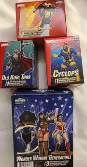 Heroclix Generations Wonder Woman Cyclops Old King Thor Venom Convention...