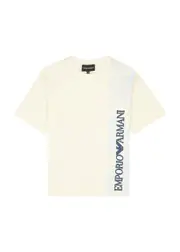 Emporio Armani Kids Logo-print Cotton T-shirt (4-16 Years) - Cream - 14YR (14 Years) 14YR (14 years)