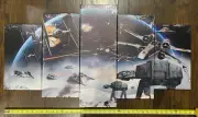 NEW Star Wars Battle Framed 5 Piece Canvas Wall Art Home Decor (Medium Size)