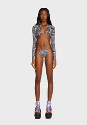 [Towers Swimwear] Optical Faces Bikini Set