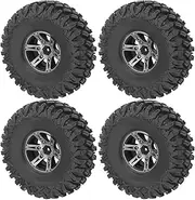 1/10 RC Car 1.9in Alloy Wheel Hub and 120mm Rubber Tires RC Accessory for D90/F350/SCX10 1/10 Applicable Scene
