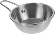 Veemoon Korean Rice Wine Bowl with Handle Stainless Steel Soup Bowl for Ramen Noodles for Serving Sauces and Condiments for Home Camping Outdoor Use