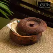 Handcrafted Chapati Box With Lid In Sheesham Wood (1350 ML)