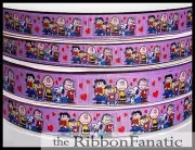 3 yds 5/8" or 7/8" Cartoon Beagle Valentines Day Grosgrain Ribbon