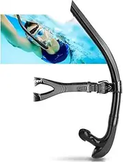 Frontal Centre Swim Snorkel for Swimming or Swim Training,Adult/Kids Swimmers Snorkeling Gear in Pool and Open Water,Front Swimming Tube with One-Way Purge Valve
