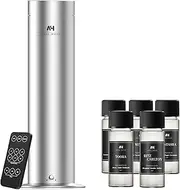 Electric Waterless Essential Oil Diffuser Starter Kit - Covers Up to 1000 Sq Ft - Essential Oil Diffuser for Large Rooms - Hotel-Inspired Home Aroma - Remote Control + 5 Premium Scent Oils Included