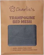 Charlie’s Trampoline Pet Cot Durable Wearproof Replaceable Cover Bed Mesh Breathable Flexible Material Spot Clean Air Dry - Warm Grey Extra Large