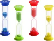 Mini Sand Timer Set for Kids, 1/2/3/5 Minute Acrylic Hourglass, Pack of 4