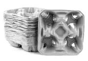 4 Cup Drink Carrier Tray Biodegradable Pulp Fiber Take-Out Container 300pcs