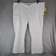 WonderWink Origins Women's Drawstring Flare Leg Scrub Pants 5026 Size 3XL White