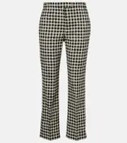 ['S Max Mara] 'S Max Mara Daisy gingham cropped straight pants UK 12 beige
