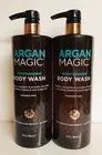 2 Bottles Argan Magic Cleansing Body Wash W/ Vitamin E & Argan Oil 32 fl oz Each