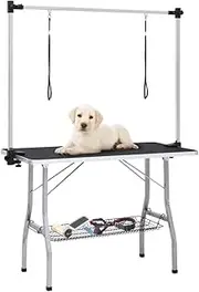 Generic Adjustable Dog Grooming Table with 2 Loops and Basket,171070