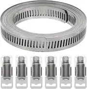 1Set Stainless Steel Hose Clamp Line Clip with Fasteners for Automotive Industrial Durable Circular Duct Clamps for Plumbing Home Use and More