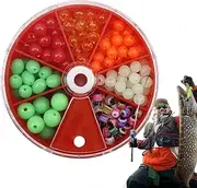 Fishing Beads - 199pcs Glow Fishing Beads, Luminous, Tackle Beads | Assortment with Box, Rig Accessory Beads, Storage Box for Outdoor