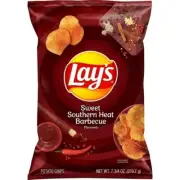 Lay's Sweet Southern Heat Barbecue BBQ Potato Chips 7.75 Oz. (1 Bag)