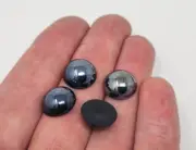 200 pcs Black Flat-Back Half Pearls Cabochons Craft Domed Rhinestones 12mm Round