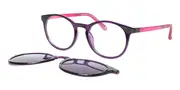 Oval Clip-On Plastic Men's Glasses Online Purple Size 45 - Lenses Included - Private Health Rebate - Blue Light Block - SmartBuy Collection