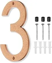 uxcell 10 Inch House Number, House Address Numbers Sign Large Floating Modern with Screws for Outside Door Wall Street, Gold, 3