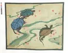 Hand Painted Needlepoint Canvas POND TURTLES 18 Count Kit Yarn Floss