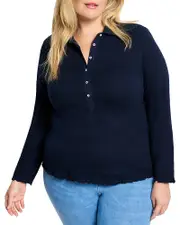 Nic+Zoe Plus Lace Knit Collared Top