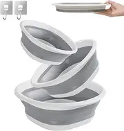 Collapsible Wash Basin, Portable and Space Saving Basin, Multi-Function Use, Collapsible Basin for Camping Sink and RV Sinks (Set of 3, S,M,L)