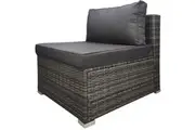 LONDON RATTAN 1 Seater Outdoor Sofa Modular Lounge Chair, Grey