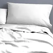 Park Avenue 500TC Single Bed Natural Cotton Fitted/Flat Sheet/Pillowcase White