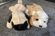 Bundle: Retired PUGSLEY and WRINKLES Ty Beanie Babies, Errors and Rarities, PVC