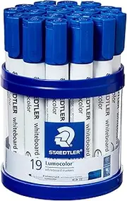 Staedtler Lumocolor Whiteboard Marker with Bullet Point, Blue (Cup of 19)