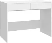 vidaXL Desk Indoor Living Room Bedroom Office Computer Working Writing Study Desk Table Home Furniture White 101x50x76.5 cm Engineered Wood