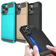 For iPhone 15 15 Plus 15 Pro Max 2023 Wallet Phone Case Built in ID Card Holder