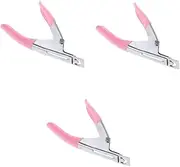 Healvian 3pcs U-shaped Stainless Steel Nail Scissors for Manicure Nail Clippers for Natural Precision Trimmer for French Tips Easy Use for Home and Professional