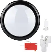 QANYEGN 100MM LED Light Lamp Pushbutton, Round Video Game PushButton, Pushbutton Switch for Machine Video Games Parts (White)