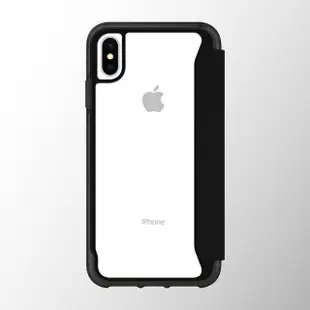 【Griffin】Survivor Clear Wallet for iPhone Xs Max 黑色側翻透黑背蓋防摔皮套