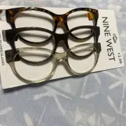 NINE WEST Reading Glasses 3 Pairs Readers +2.00 Women One Size