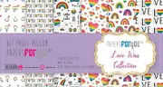 Papers for You - Vellum Scrapbooking and Craft Paper Kit "Love Wins" Collection | Includes 6 Different Patterned Vegetal Papers | Size 30 x 31 cm (11,8" x 12,2")
