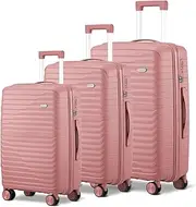 [MAZAM] Carry on Suitcase Luggage Set 3 Pieces, 20/24/28 Inch Trolley Hardshell Suitcase with 360° Spinner Wheels,t-sa Lock& Airline Approved,Pink