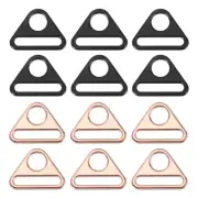 1.5 Inch 12 Pcs Triangle Buckle Adjuster for Bag Rose Gold/Matte Black