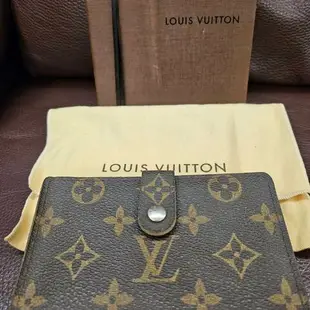 [二手] Louis Vuitton LV M61674 經典Monogram老花扣式零錢中夾 停產絕版皮夾 錢包