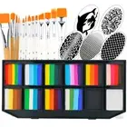 Bowitzki One Stroke Non Toxic Rainbow Face Body Paint Set Christmas Makeup GIFT