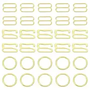 60 Pcs 12mm Bra Strap Hooks, Alloy Adjustment Slide Bra Strap Clips, Gold
