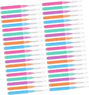 Ipetboom Toothbrush Flosser 50pcs Interdental Care Tool Soft Bristles Flossing Brush for Oral Hygiene 5 Colors (orange Blue Green Purple Pink)