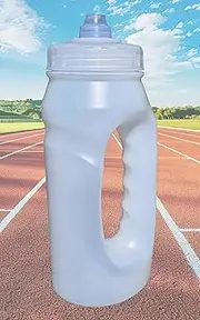 SONEKA Jogging Bottle - Clear/Clear | 500ml with inset Hand Grip and Hygiene Cap | UK Made | Ideal for Gym, Hiking, Outdoor pursuits