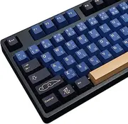 MOLGRIA Blue Samurai Keycaps, 129 Set PBT KeyCaps for Gaming Keyboard, Cherry Profile Dye Sublimation Custom Keycaps with Puller for Gateron Kailh Cherry MX Switch 104/87/71/61 60 Percent Keyboard