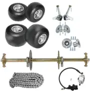 810mm Rear Axle Kit 5" Wheels Brake Sprocket Hub Go Kart Trike ATV Quad Buggy